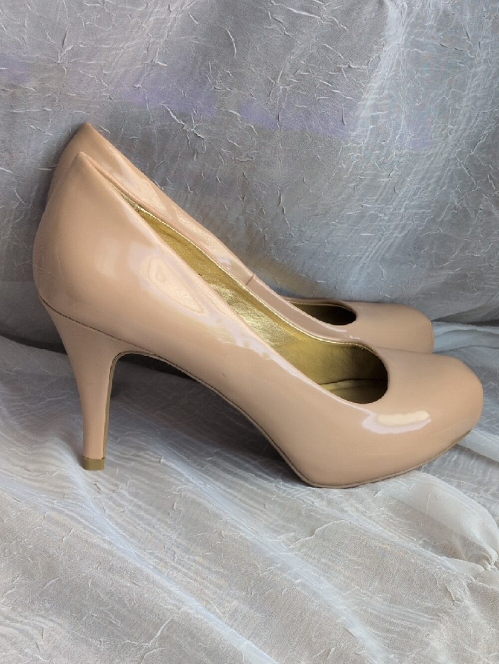 Mossimo Supply Co. Women's Patent Nude/Taupe Round-Toe Heels - Picture 1 of 8